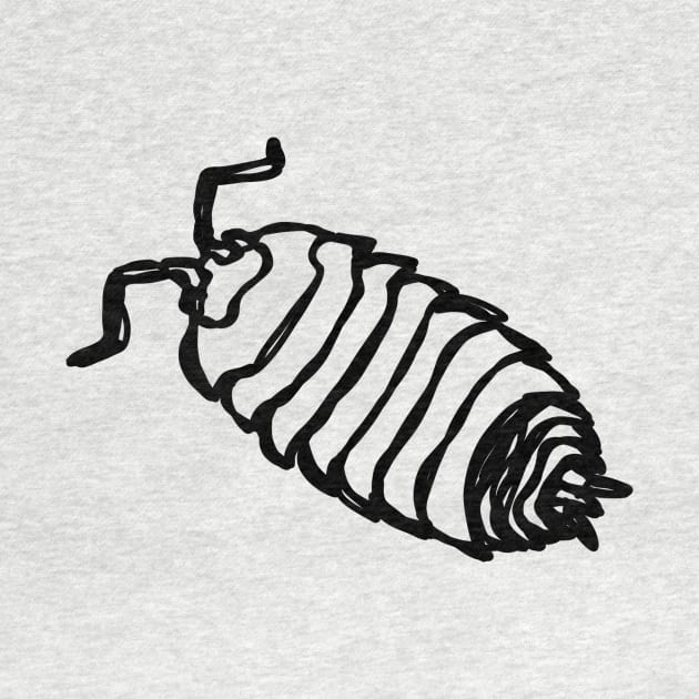 pill bug roly poly line drawing by Carijn